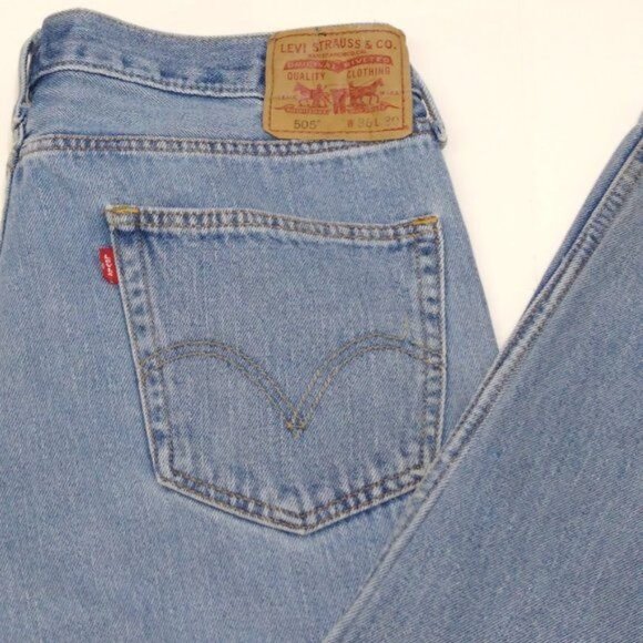 Levi's 505 Regular Fit Men 35x29 Straight Leg Mid-Rise Jeans Red Tag Vintage EUC - Picture 7 of 11